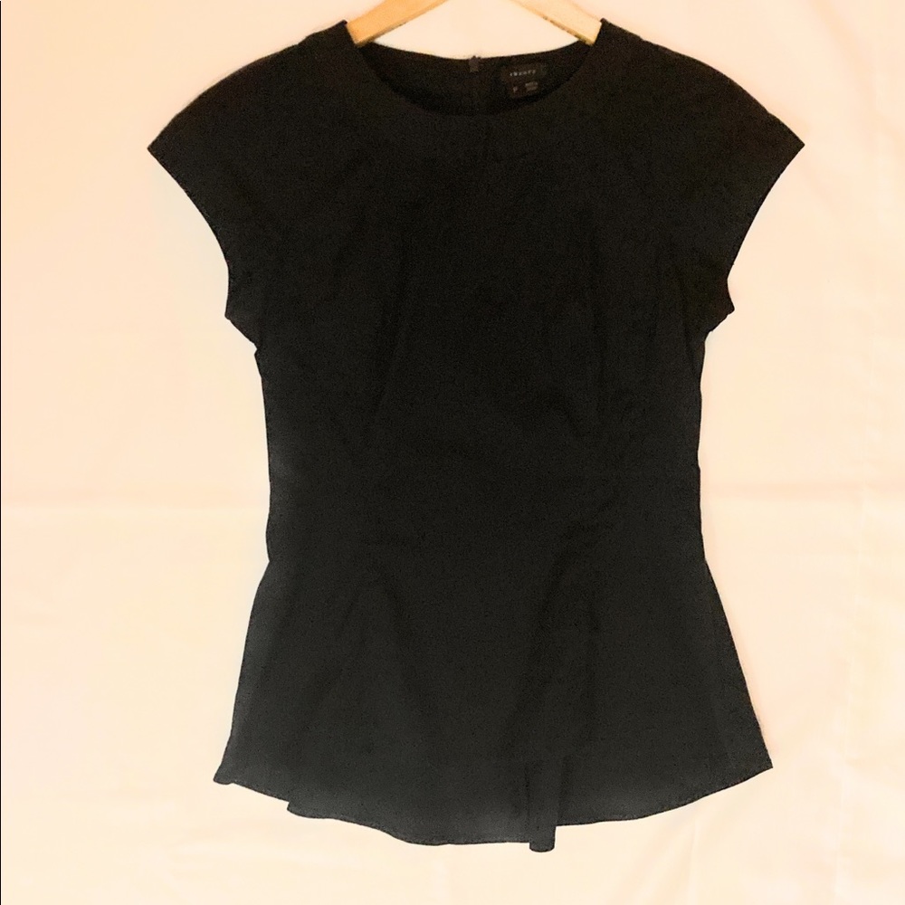 Theory Elili Precise Peplum Top size P 00-0 Black